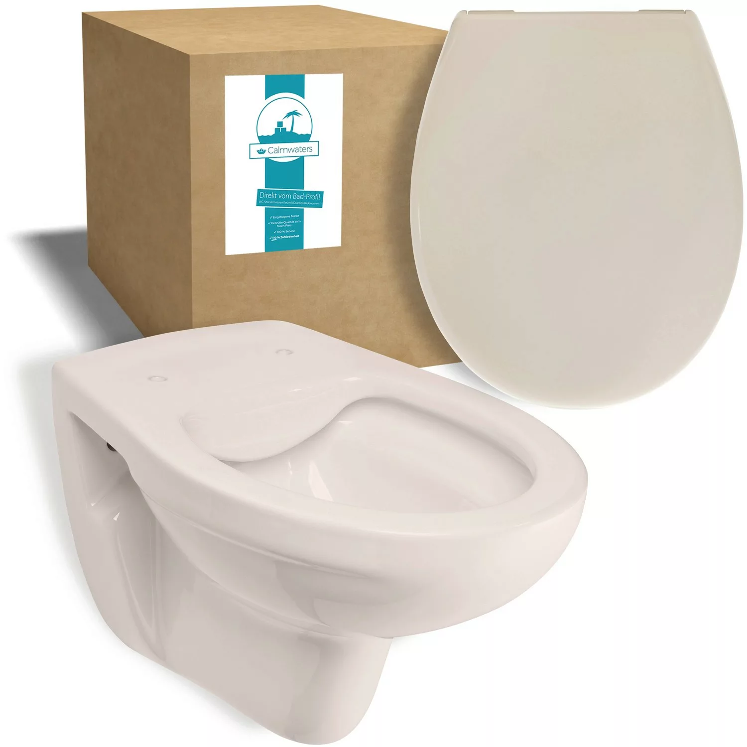 Calmwaters Wand-WC Pergamon Spülrandlos Set WC-Sitz Absenkautomatik 9900019 günstig online kaufen