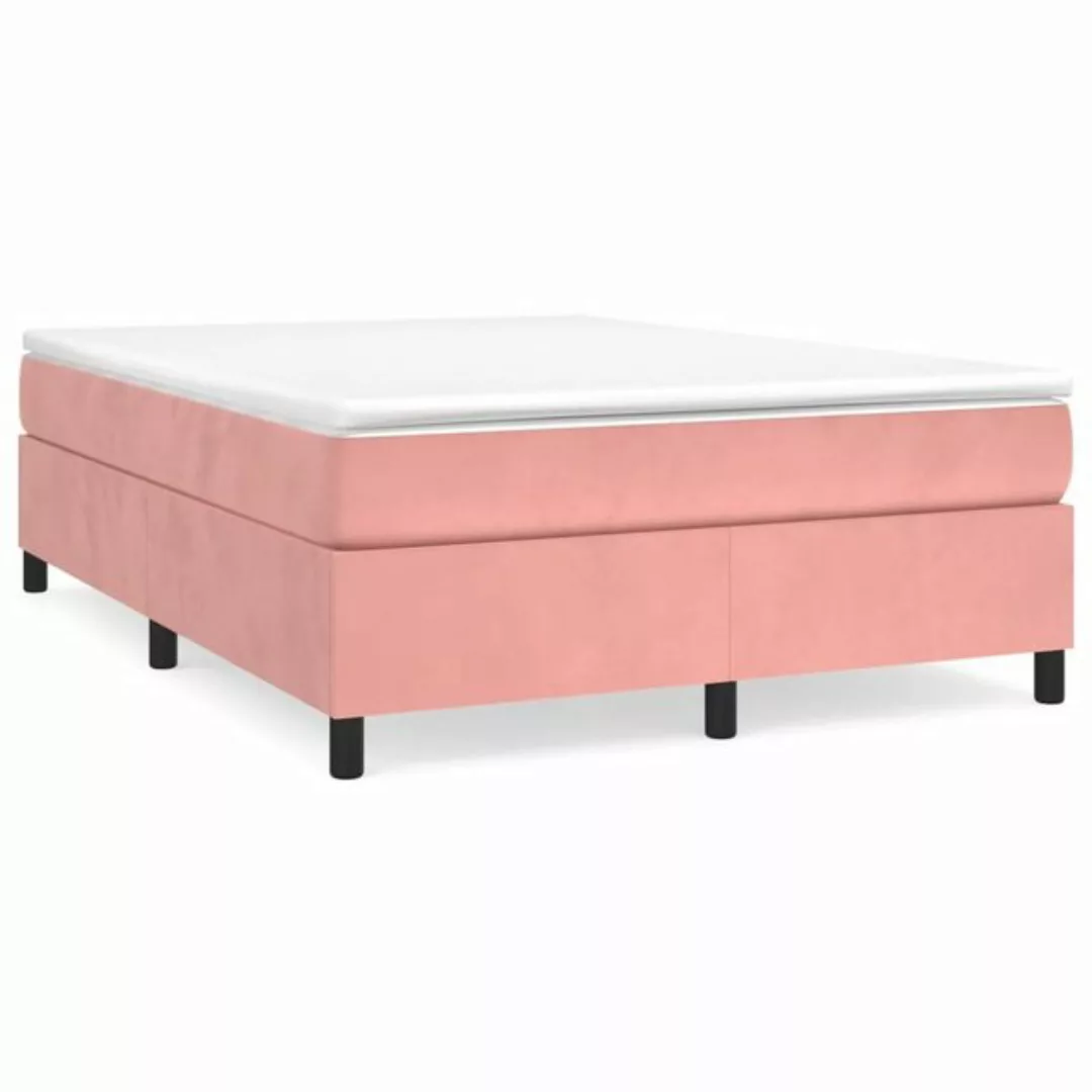 furnicato Bett Boxspringbett mit Matratze Rosa 140x200 cm Samt günstig online kaufen