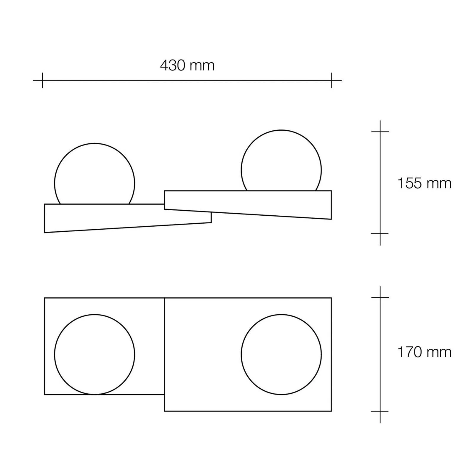 Wandleuchte Cicladi, 2-flg., 43 cm breit, weiß, Gips, GX53 günstig online kaufen