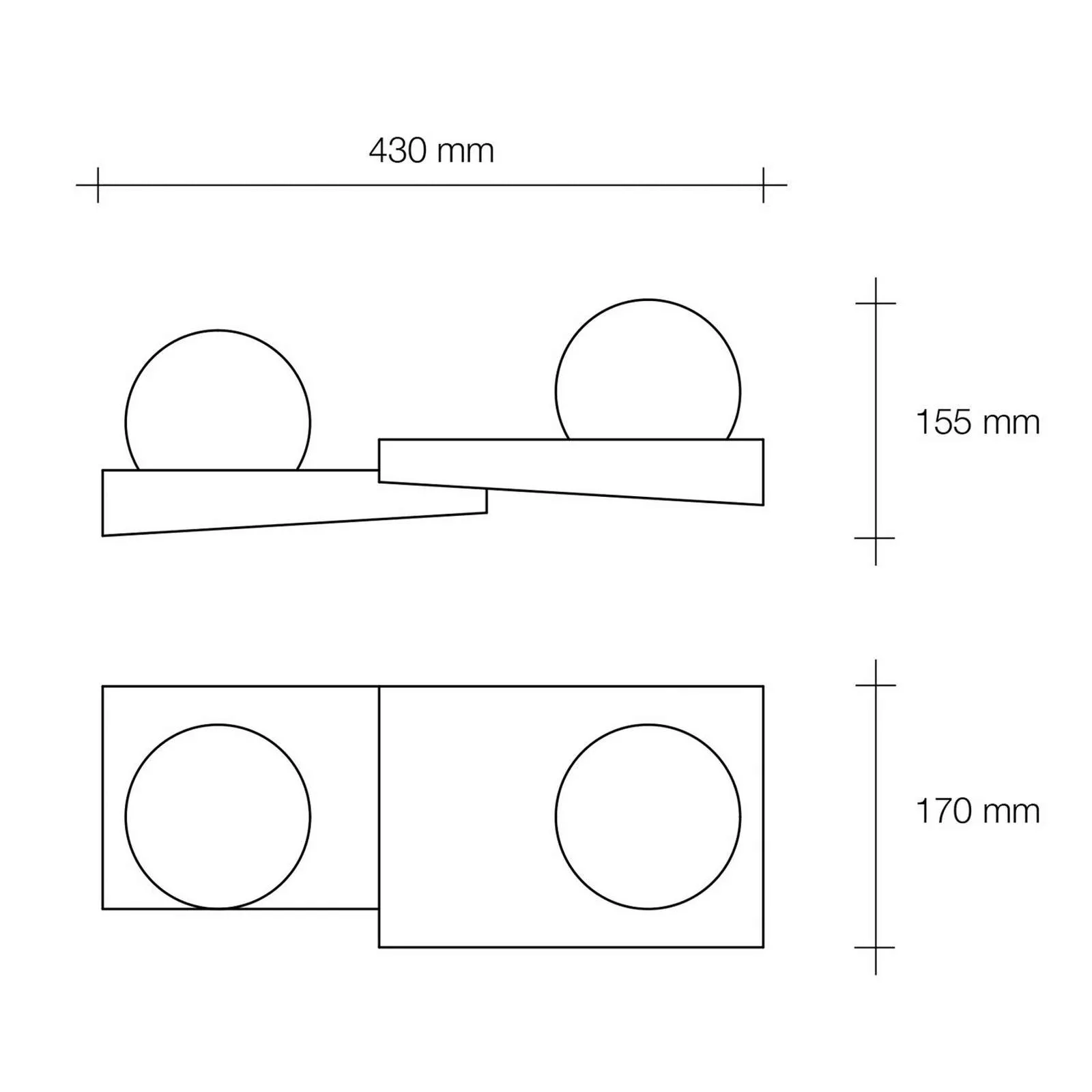 Wandleuchte Cicladi, 2-flg., 43 cm breit, weiß, Gips, GX53 günstig online kaufen