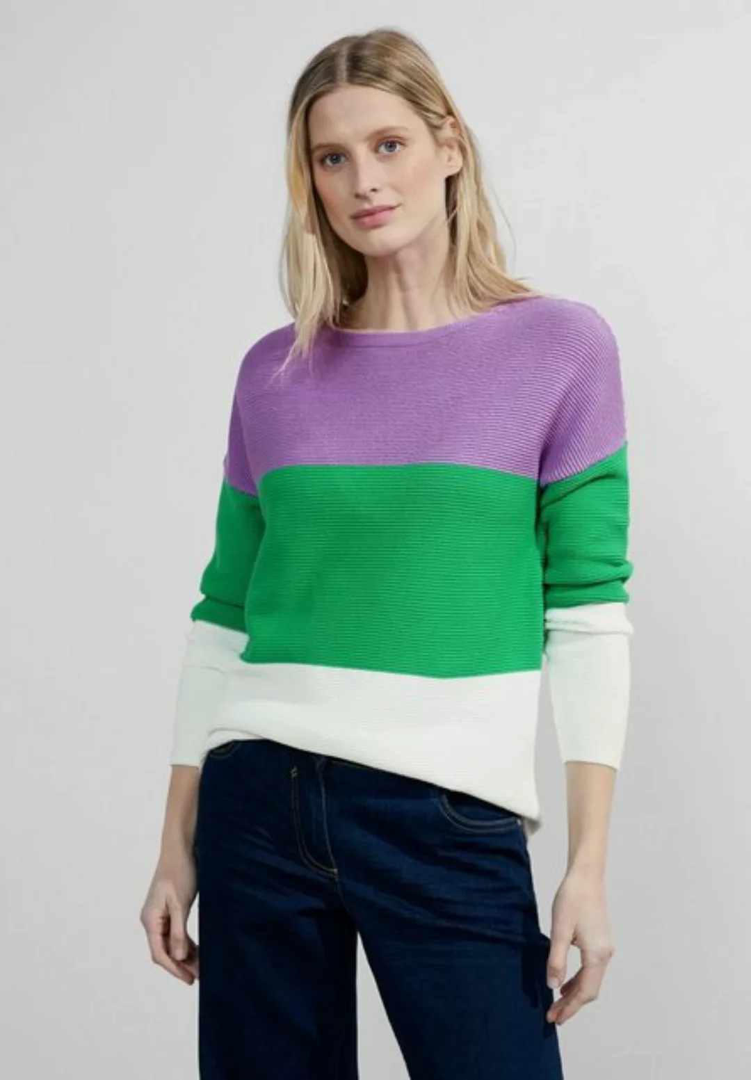 Cecil Strickpullover mit Colorblocking günstig online kaufen