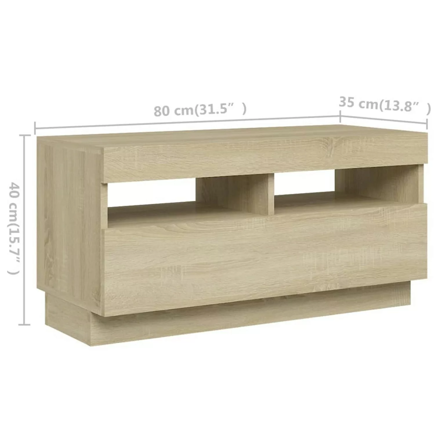 vidaXL TV-Schrank TV-Schrank mit LED-Leuchten Sonoma-Eiche 260x35x40 cm Low günstig online kaufen