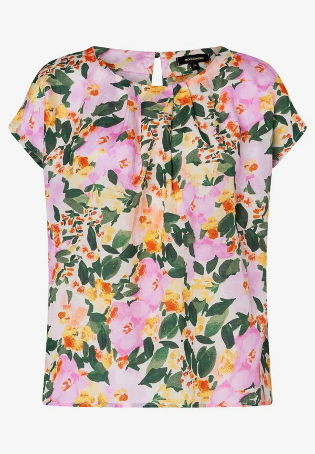 MORE&MORE Kurzarmbluse Blumenbluse günstig online kaufen
