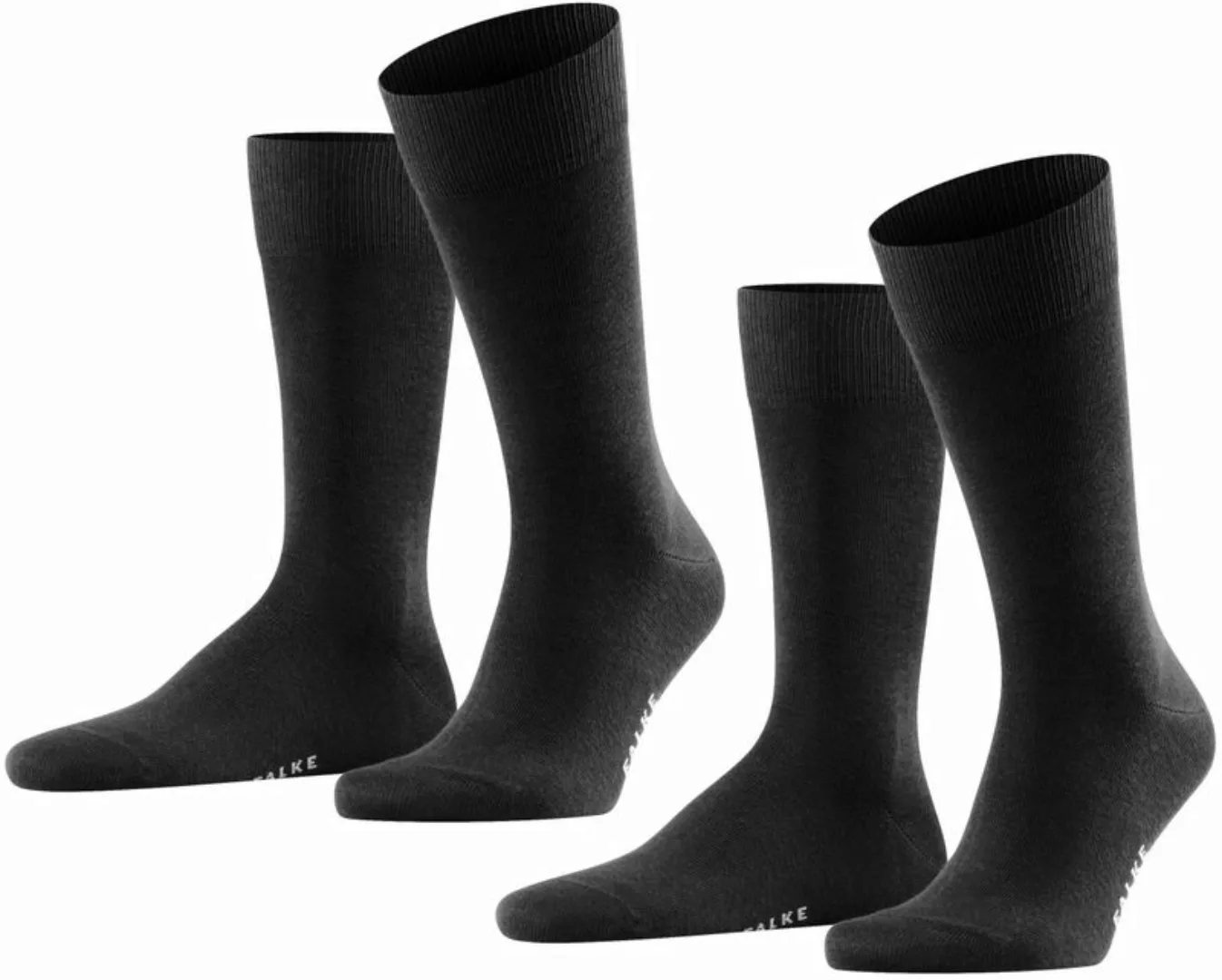 Falke Happy Socken 2 Paar Schwarz - Größe 39-42 günstig online kaufen