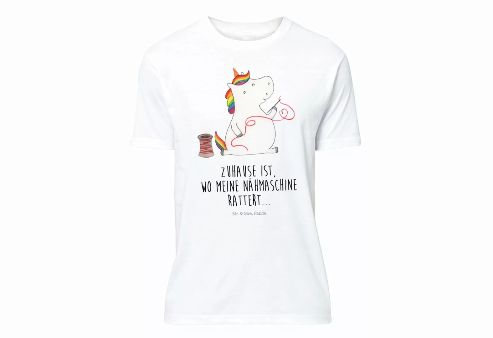 Mr. & Mrs. Panda T-Shirt Einhorn Näherin - Weiß - Geschenk, Nähzimmer, nähe günstig online kaufen
