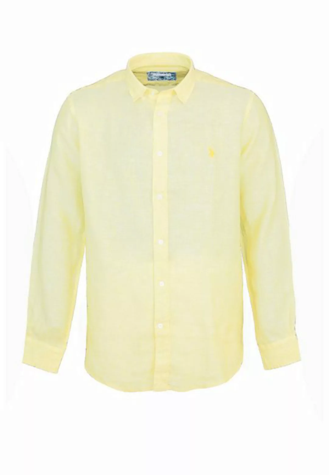 U.S. Polo Assn Langarmhemd Hemd Leinenhemd Button Down Linenshirt (1-tlg) günstig online kaufen