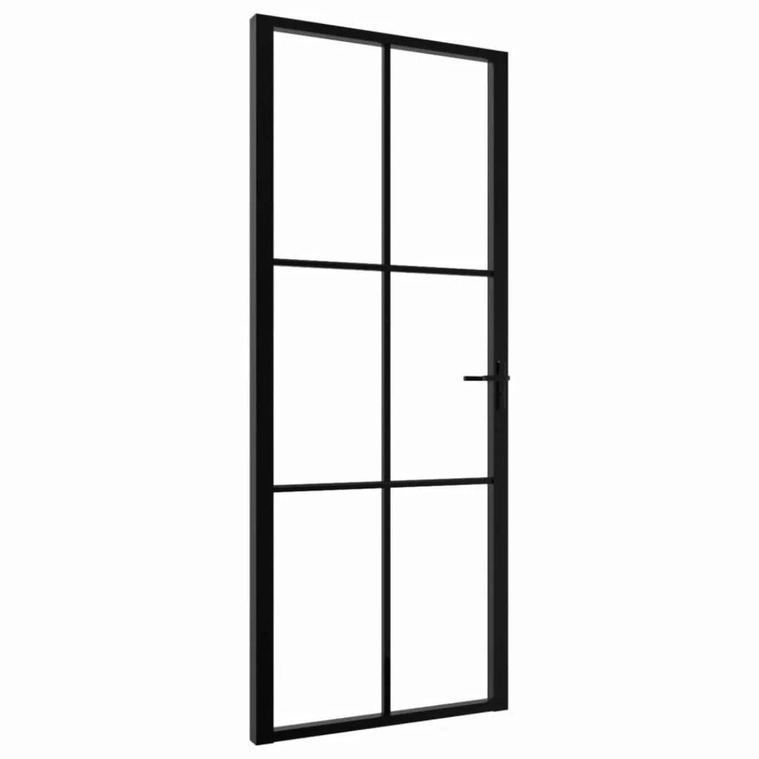 Innentür Esg Glas Und Aluminium 83x201,5 Cm Schwarz günstig online kaufen