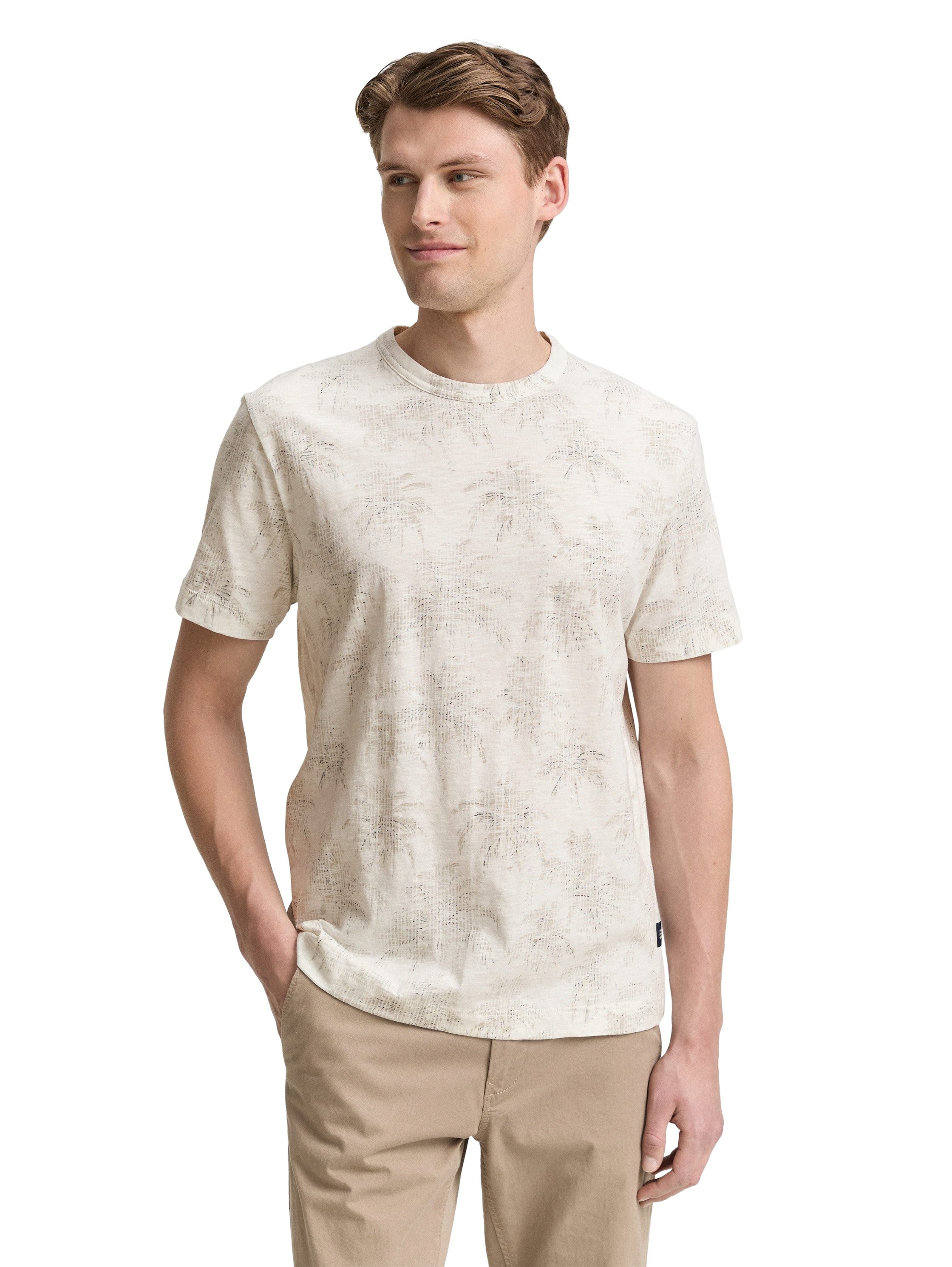 TOM TAILOR T-Shirt mit All-Over Palmen günstig online kaufen