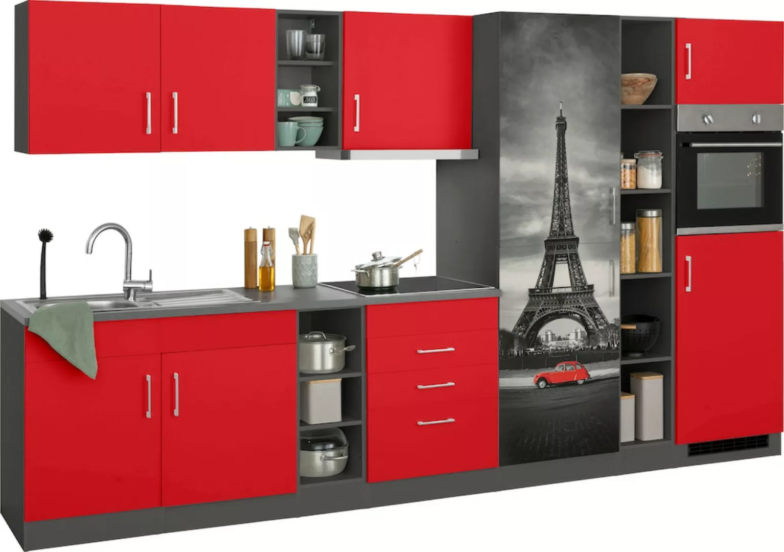 HELD MÖBEL Küchenzeile "Paris", mit E-Geräten, Breite 340 cm, wahlweise mit günstig online kaufen