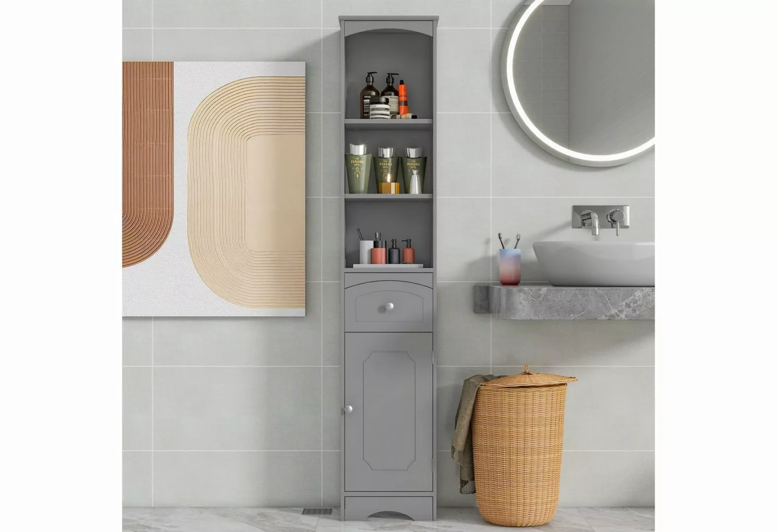 Dedom Hochschrank Badezimmerschrank,Badschrank,Badezimmermöbel,34 x 24 x 17 günstig online kaufen