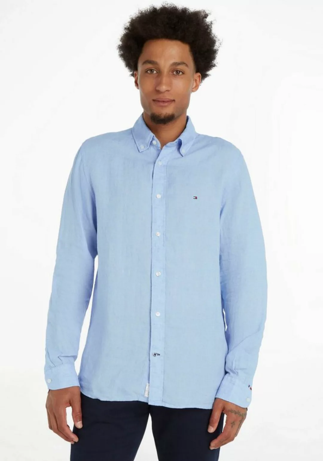 Tommy Hilfiger Langarmhemd PIGMENT DYED LI SOLID RF SHIRT in klassischem De günstig online kaufen