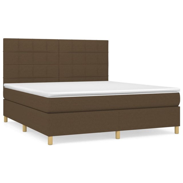 vidaXL Boxspringbett Boxspringbett mit Matratze Dunkelbraun 160x200 cm Stof günstig online kaufen