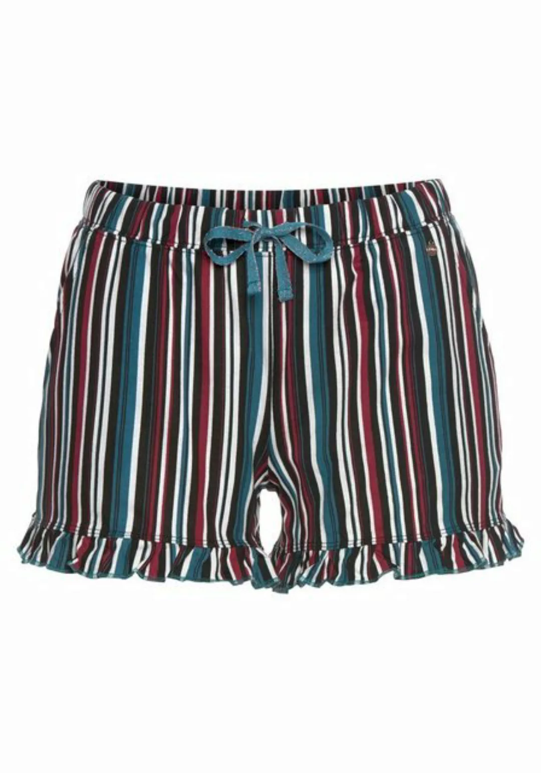 s.Oliver Schlafshorts, im Allover-Muster mit Kräuselsäumen günstig online kaufen