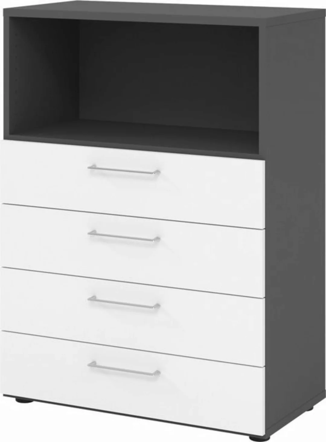 bümö Aktenschrank smart Schubladen Kombi - 4 Schübe Dekor: Graphit/Weiß günstig online kaufen