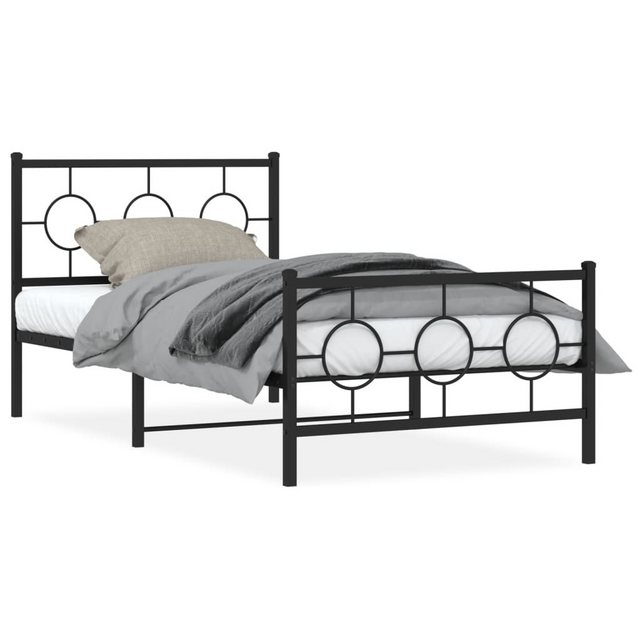 furnicato Bettgestell mit Kopf- und Fußteil Metall Schwarz 100x190 cm (1-tl günstig online kaufen