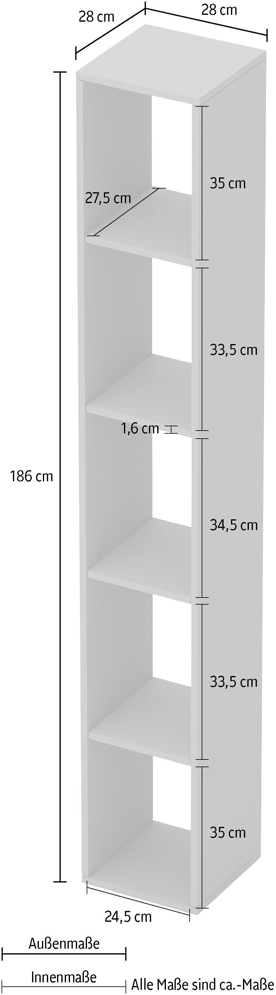 INOSIGN Standregal "Infinity Höhe 186 cm, Breite 28 cm, Bücherregal,", Deko günstig online kaufen
