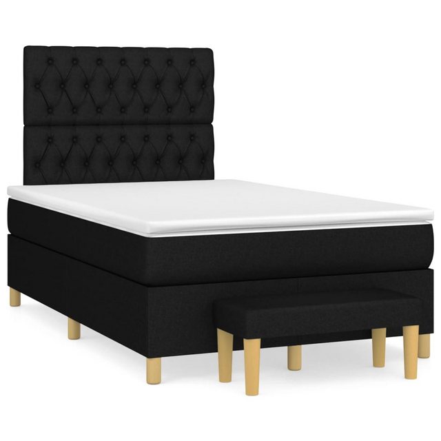 vidaXL Boxspringbett Boxspringbett mit Matratze und Fusshocker Stoff (120 x günstig online kaufen