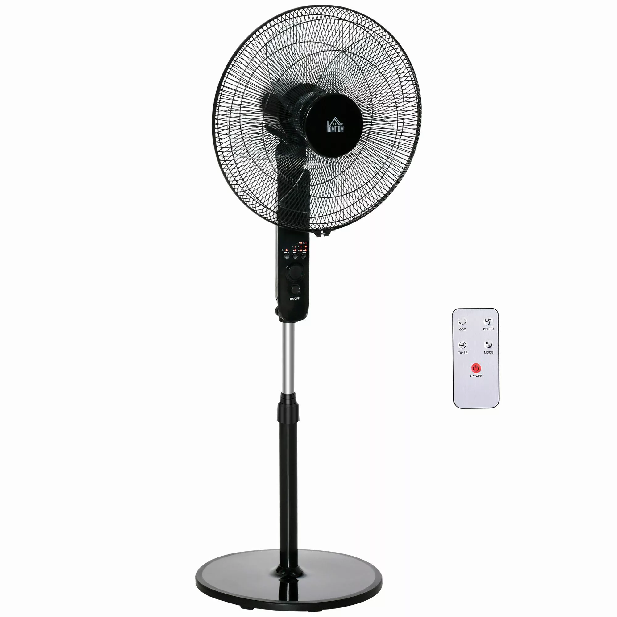 HOMCOM Standventilator mit Fernbedienung, 44.5 cm günstig online kaufen