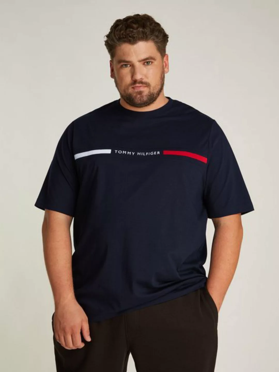 Tommy Hilfiger Big & Tall Rundhalsshirt BT-HILFIGER CHEST INSERT TEE-B in G günstig online kaufen