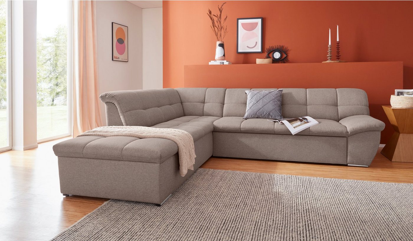 DOMO collection Ecksofa "Lagoa L-Form", wahlweise mit Bettfunktion, frei im günstig online kaufen