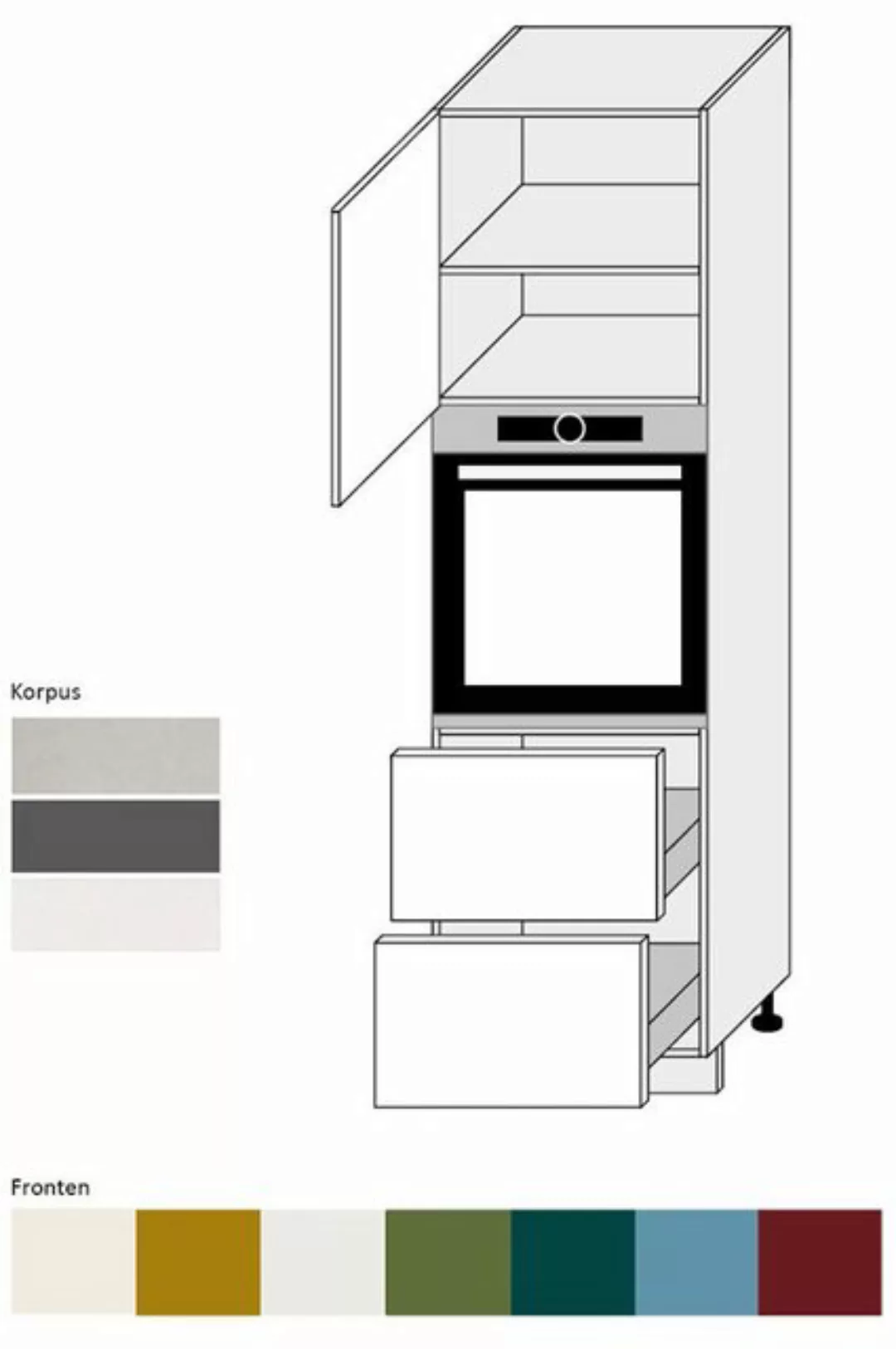 Feldmann-Wohnen Backofenumbauschrank Rimini (Rimini, 1-St) 60cm Front- & Ko günstig online kaufen