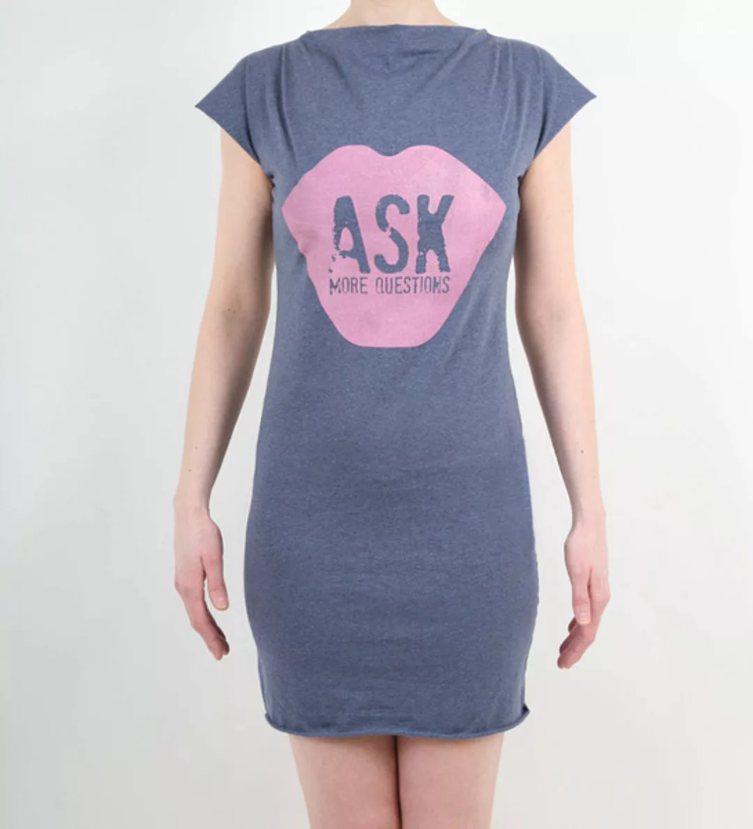 Ask More Questions - Kleid - Blau Meliert günstig online kaufen