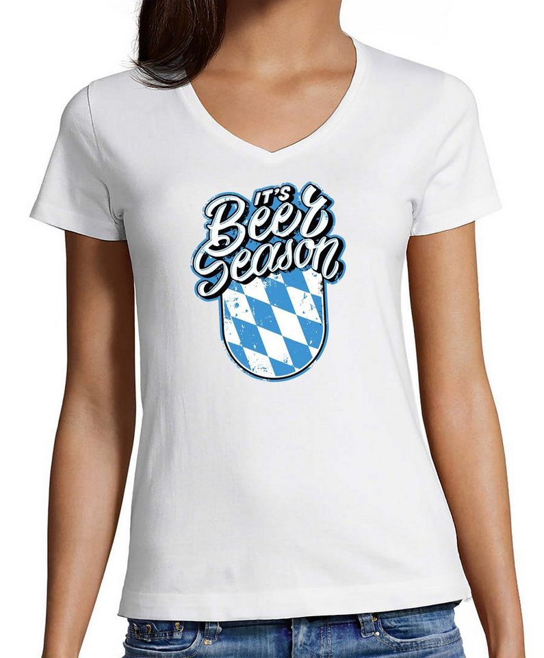 MyDesign24 T-Shirt Damen Oktoberfest T-Shirt - Its Beer Season V-Ausschnitt günstig online kaufen