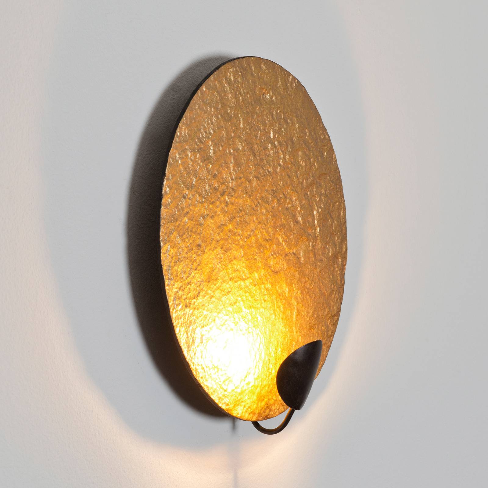 LED-Wandleuchte Traversa, gold glänzend, Ø 35 cm günstig online kaufen