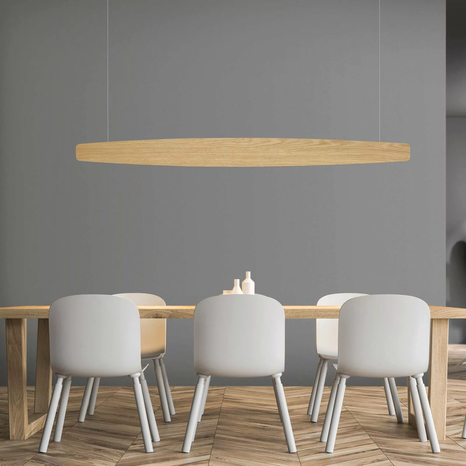 Quitani LED-Hängeleuchte Persida, Eiche, 148 cm günstig online kaufen
