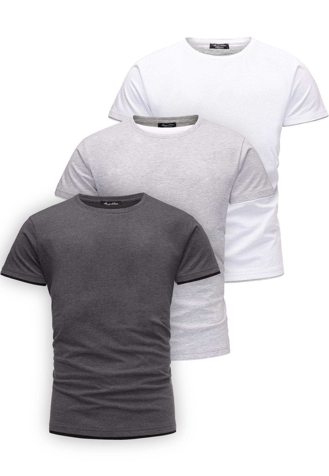 Amaci&Sons T-Shirt 3. LAKEWOOD 3er-Pack T-Shirts günstig online kaufen