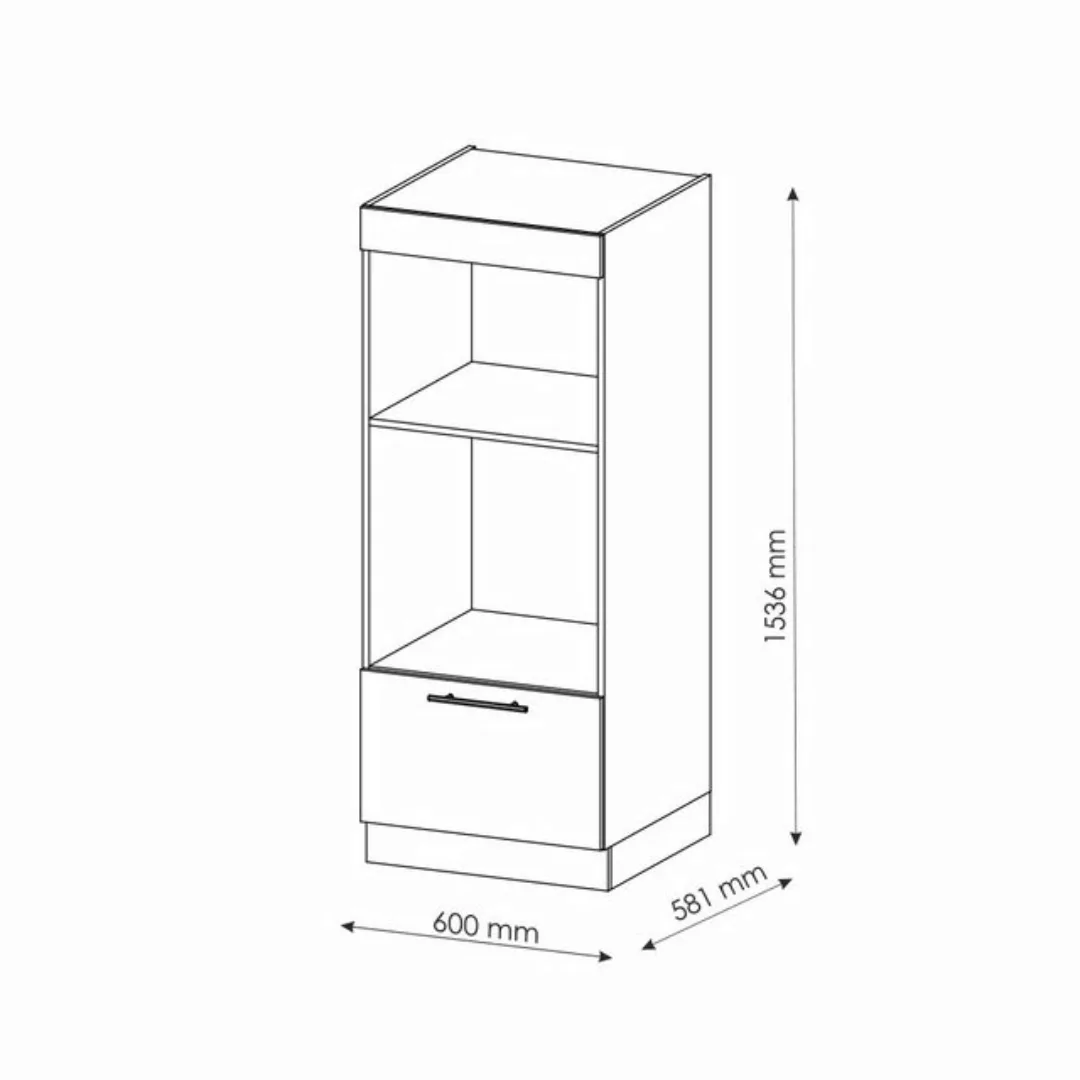 Vicco Mikrowellenumbauschrank Fame-Line, Weiß Hochglanz/Weiß, 60 cm offen günstig online kaufen