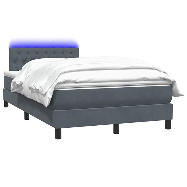 vidaXL Bett Boxspringbett mit Matratze Dunkelgrau 120x220 cm Samt günstig online kaufen