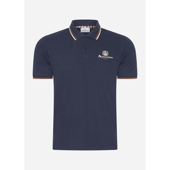 Aquascutum  T-Shirts & Poloshirts Active piquet stripes polo - navy günstig online kaufen