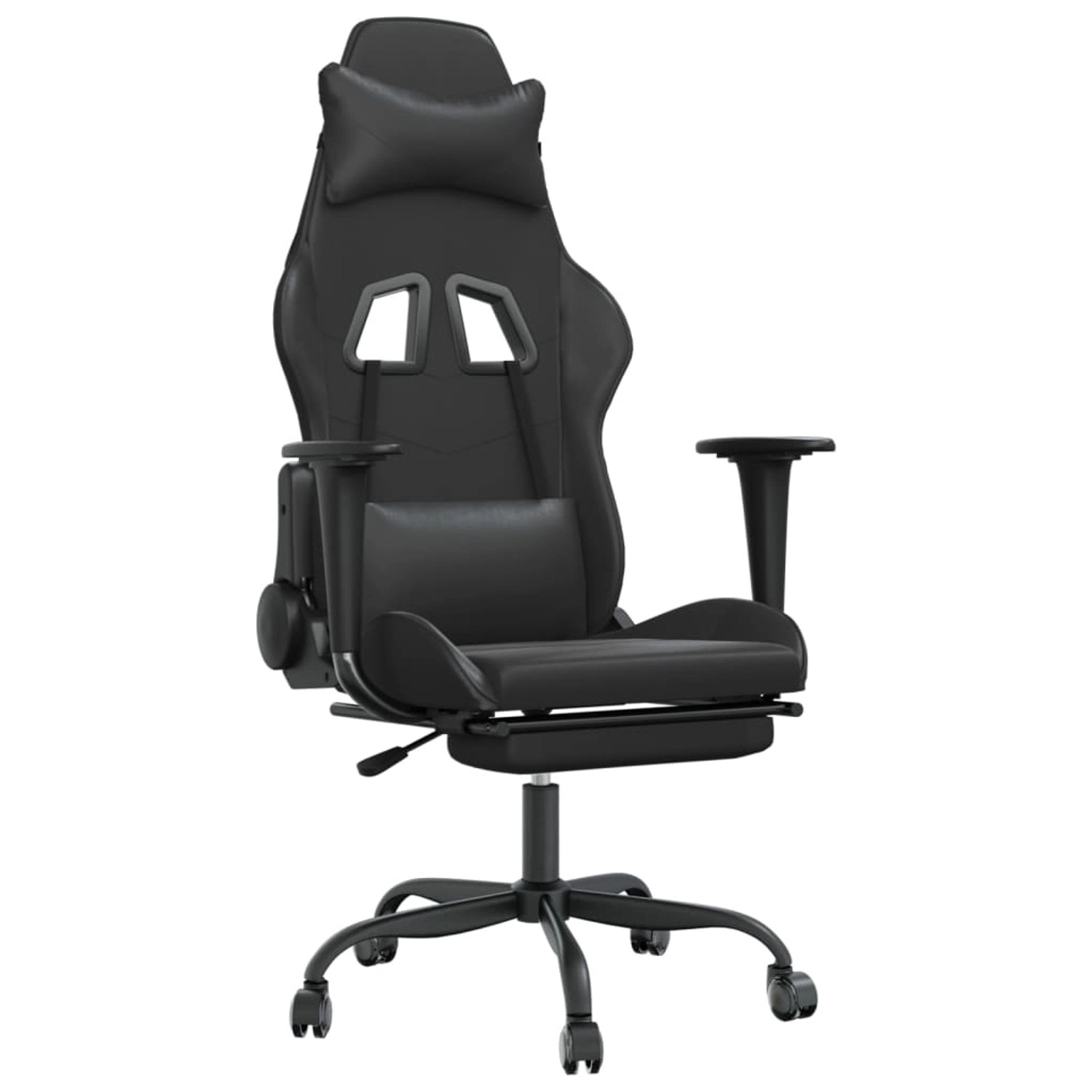 vidaXL Gaming-Stuhl mit Massage & Fußstütze Schwarz Kunstleder Modell 1 günstig online kaufen