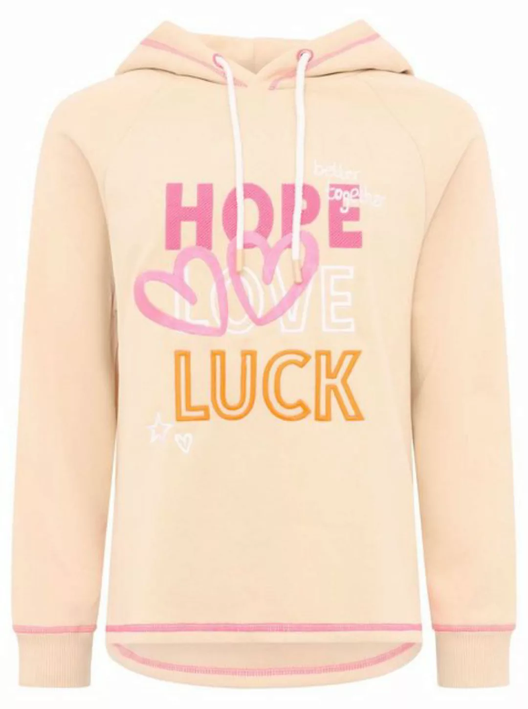 Zwillingsherz Hoodie Sweatshirt "Hope Love Luck" Print günstig online kaufen