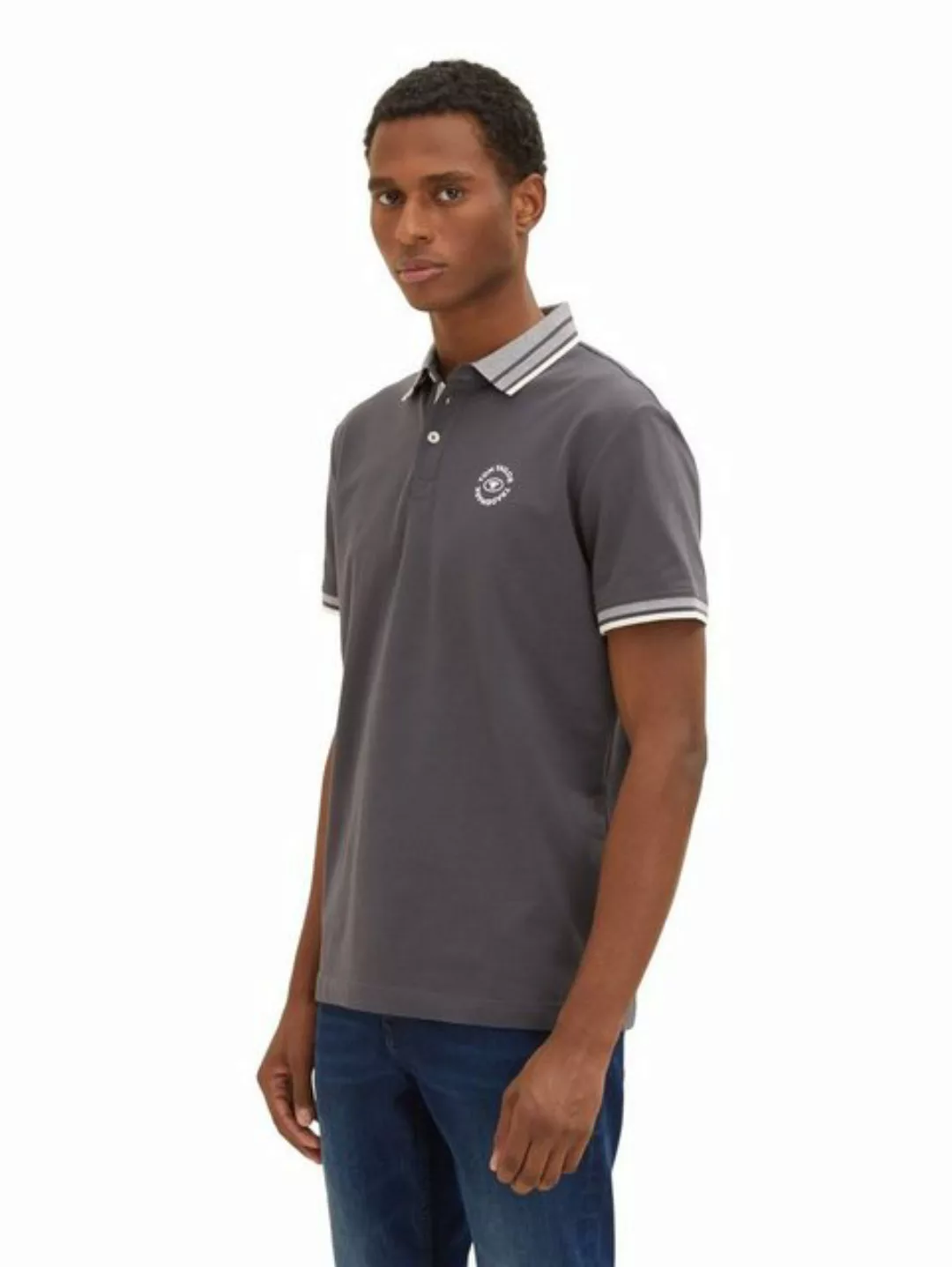 TOM TAILOR Poloshirt Polo Shirt mit Logoprägung BASIC POLO 5312 in Dunkelgr günstig online kaufen