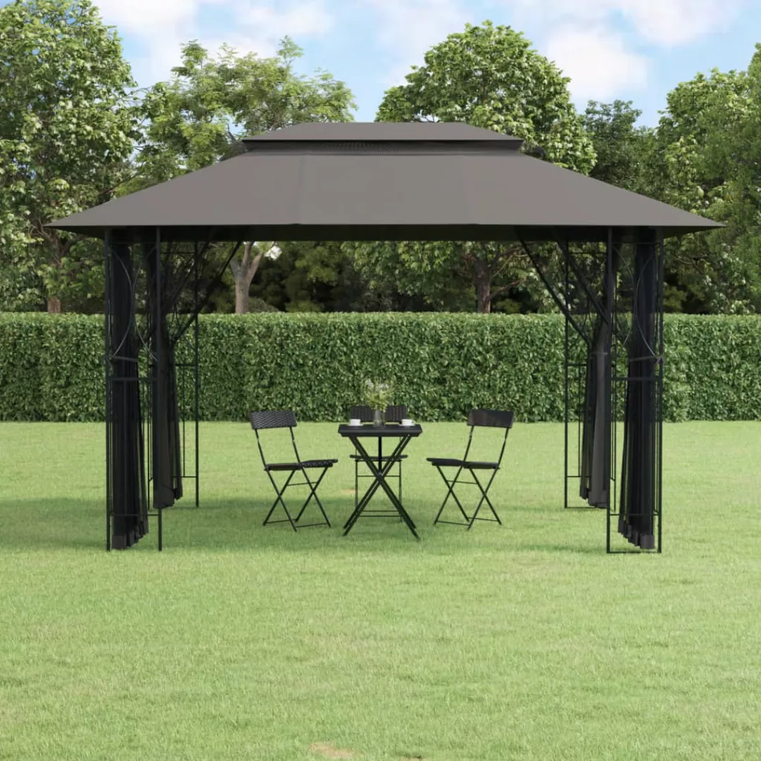 Vidaxl Pavillon Mit Seitenwänden Anthrazit 400x300x270 Cm Stahl günstig online kaufen