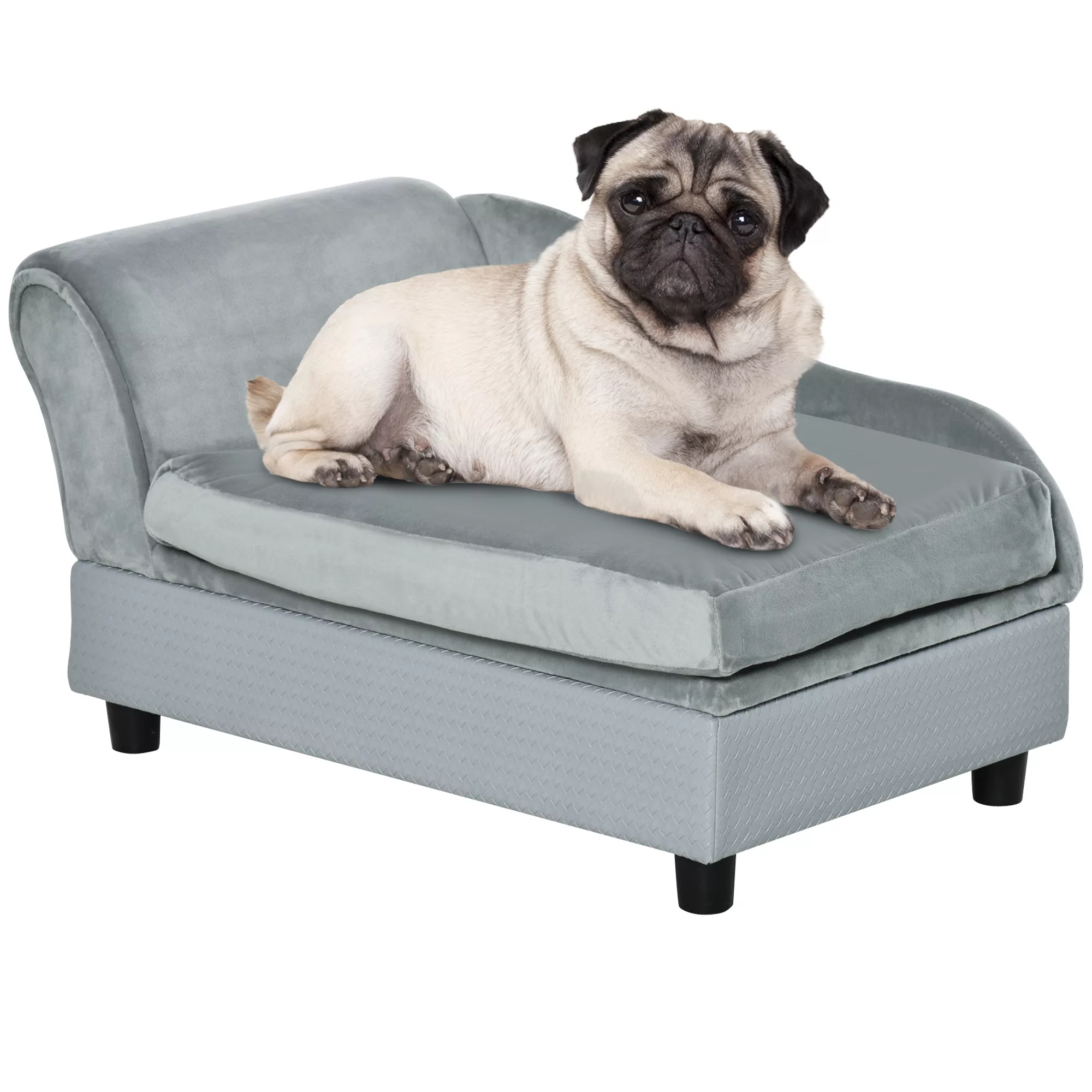 PawHut Hundebett Sofa 76x45x41,5cm mit Stauraum und hoher Rückenlehne, bela günstig online kaufen