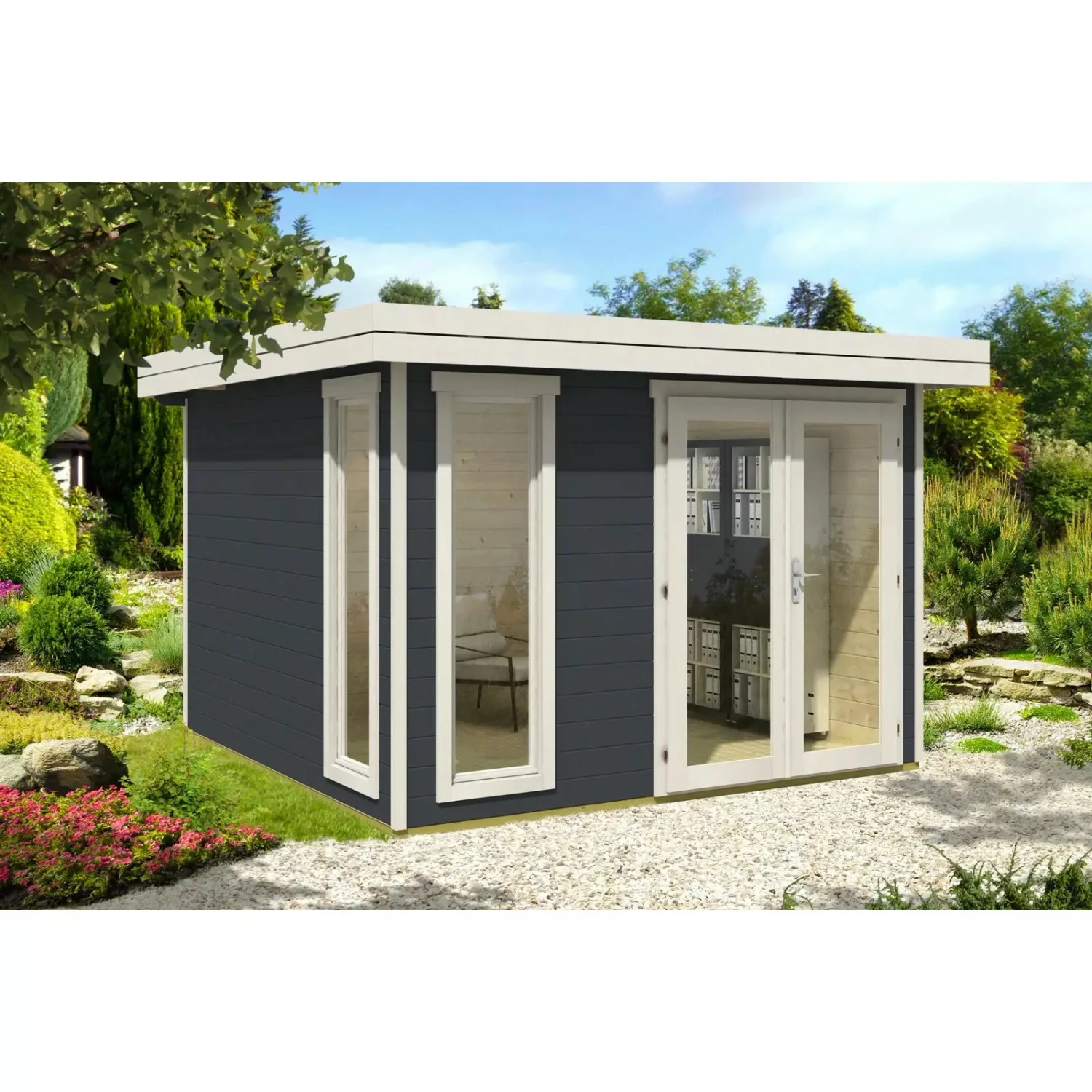 Carlsson Gartenhaus Aldo-28 A Flachdach Imprägniert 320 cm x 314 cm günstig online kaufen