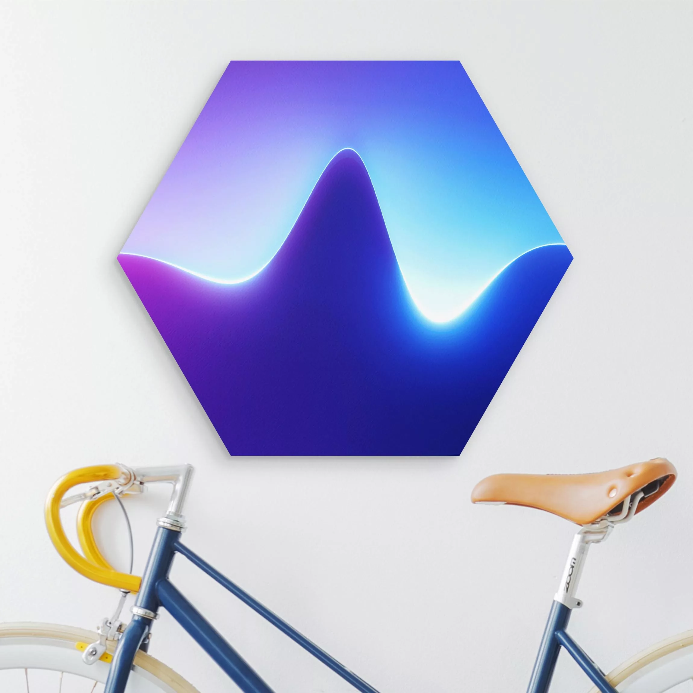 Hexagon-Forexbild Lichtwelle auf Blau günstig online kaufen