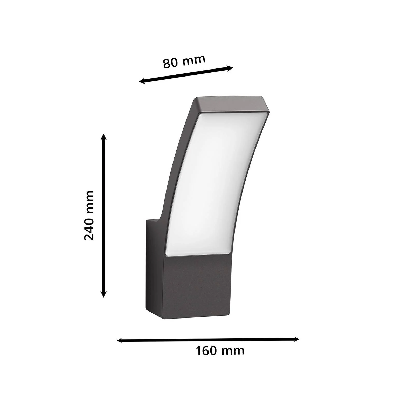 LED Wandleuchte Splay in Anthrazit und Weiß 3,8W 800lm IP44 günstig online kaufen