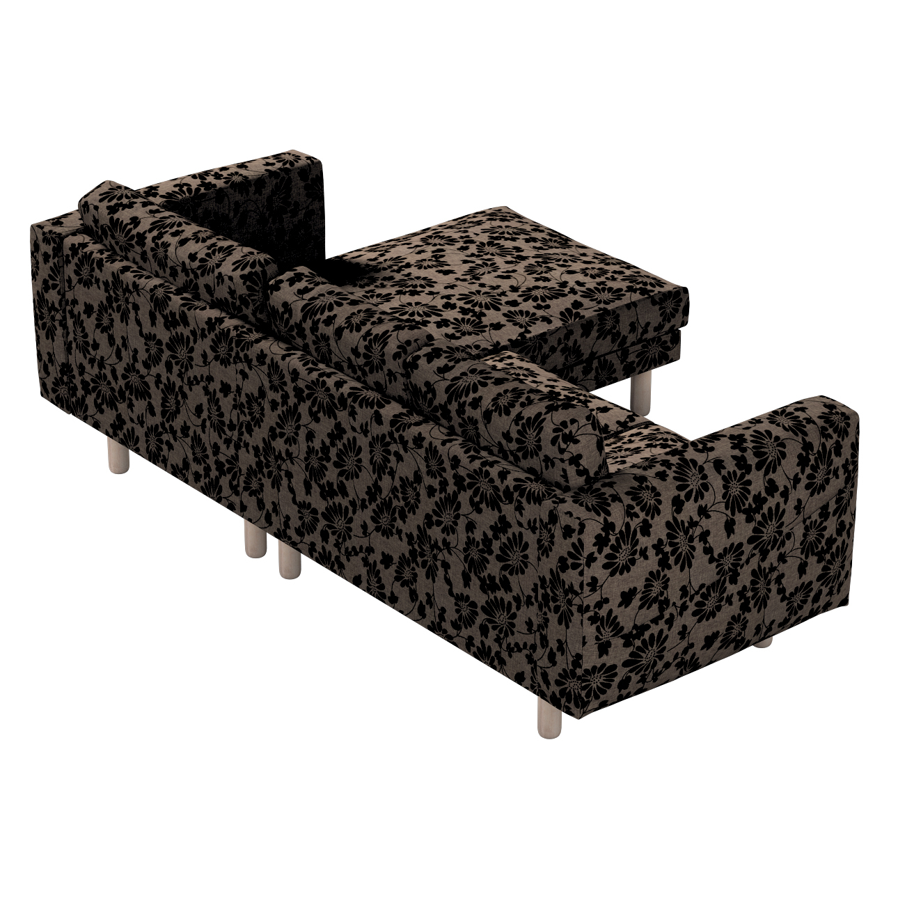 Bezug für Norsborg 3-Sitzer Sofa mit Recamiere, braun-schwarz, Norsborg Bez günstig online kaufen