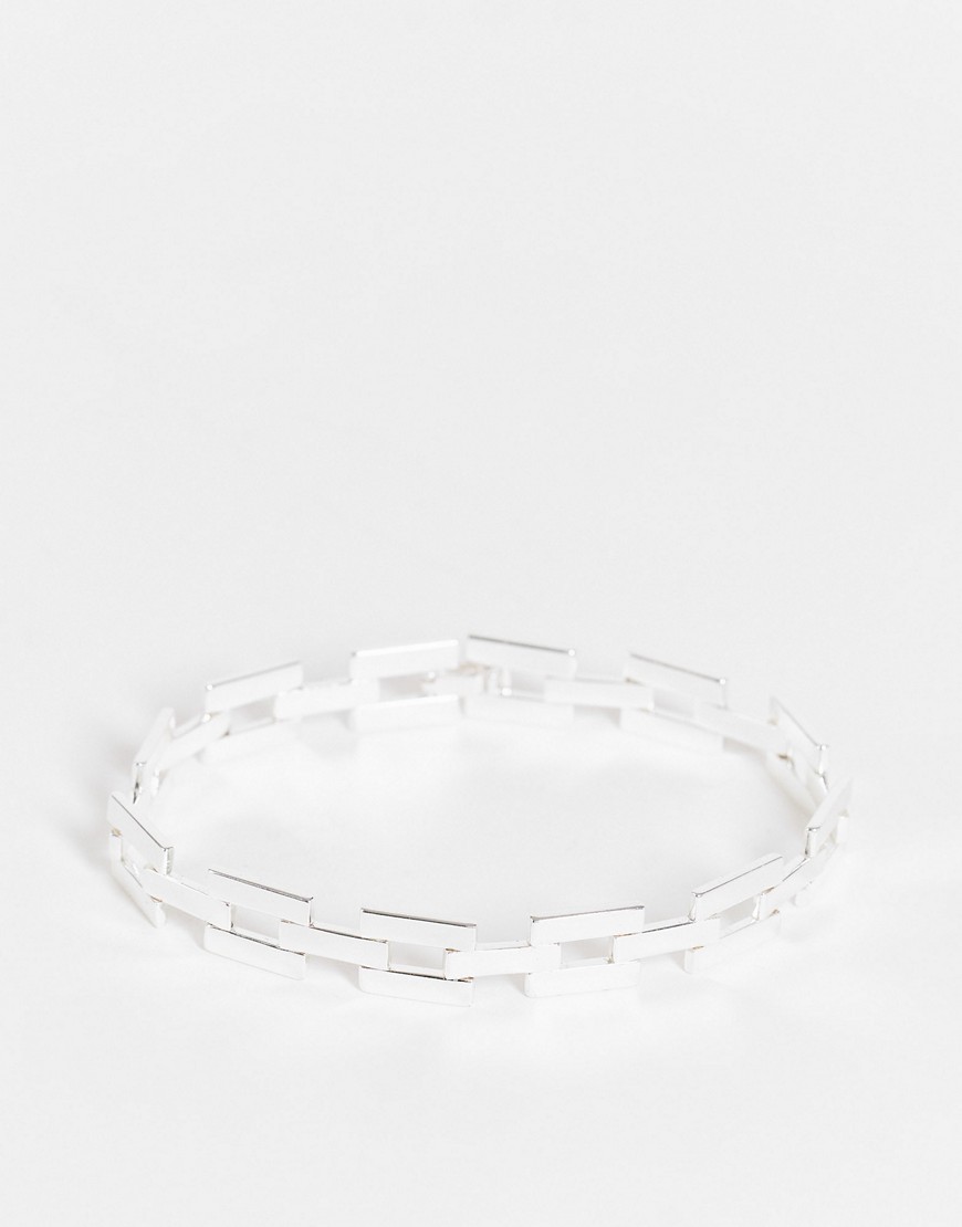 ASOS DESIGN – Versilbertes Kettenuhrarmband günstig online kaufen