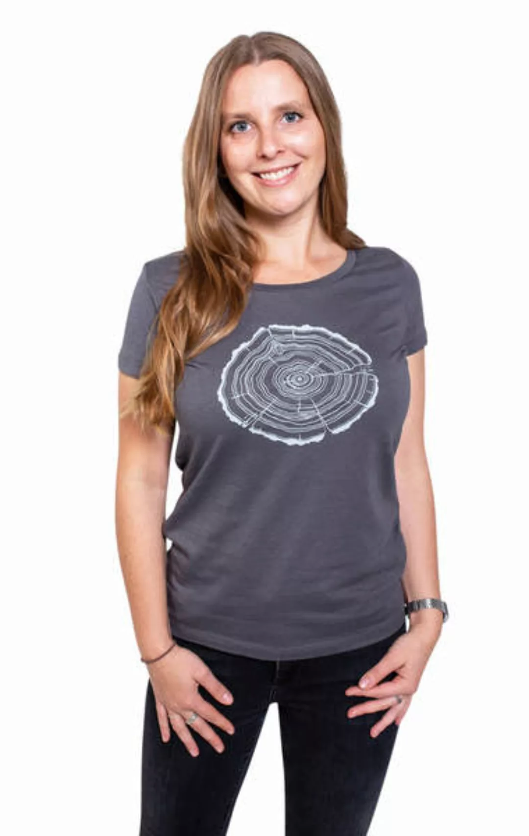 Modal Shirt Fairwear Für Damen "Treeslice" In Anthrazit günstig online kaufen