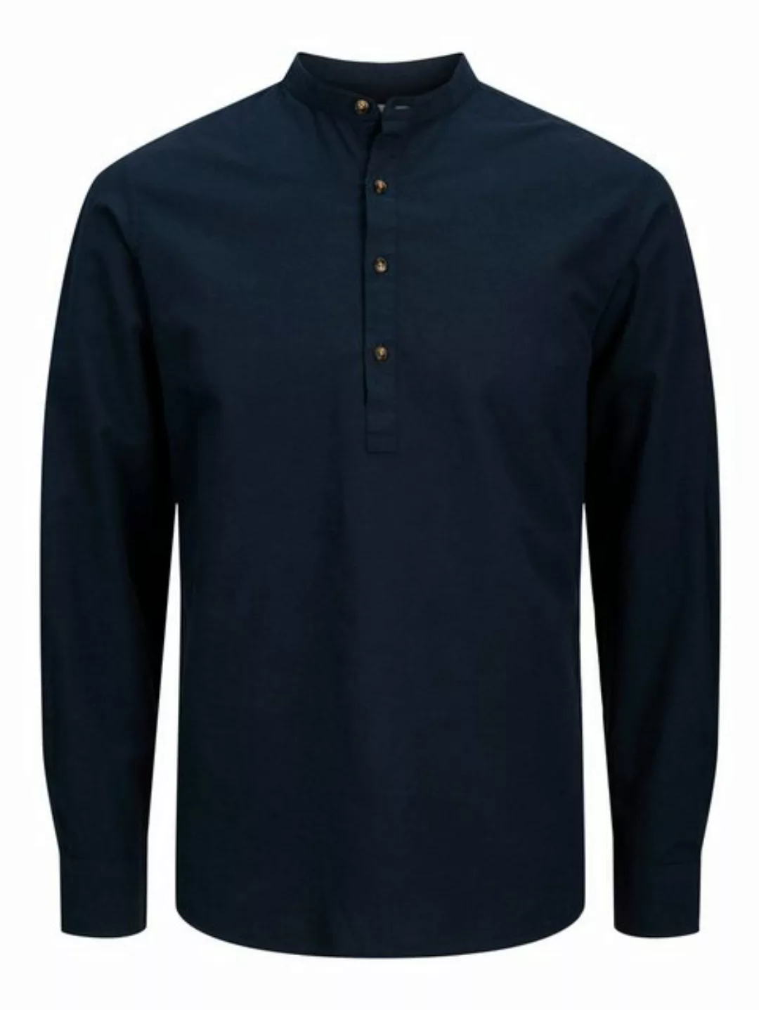 Jack & Jones Langarmhemd JJESUMMER HALF PLACKET SHIRT LS SN mit Bandkragen günstig online kaufen