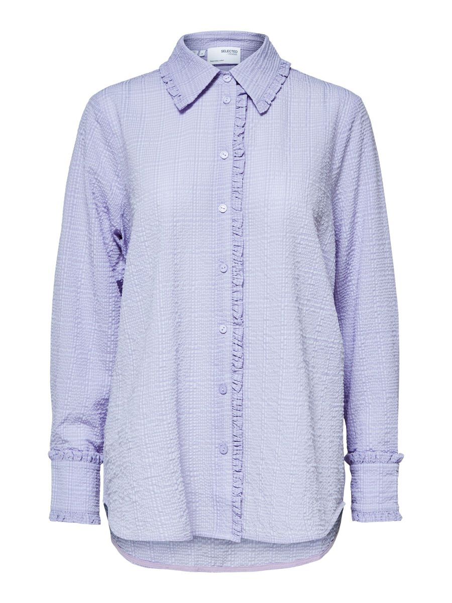 SELECTED Pikee Strukturiert Hemd Damen Violett günstig online kaufen