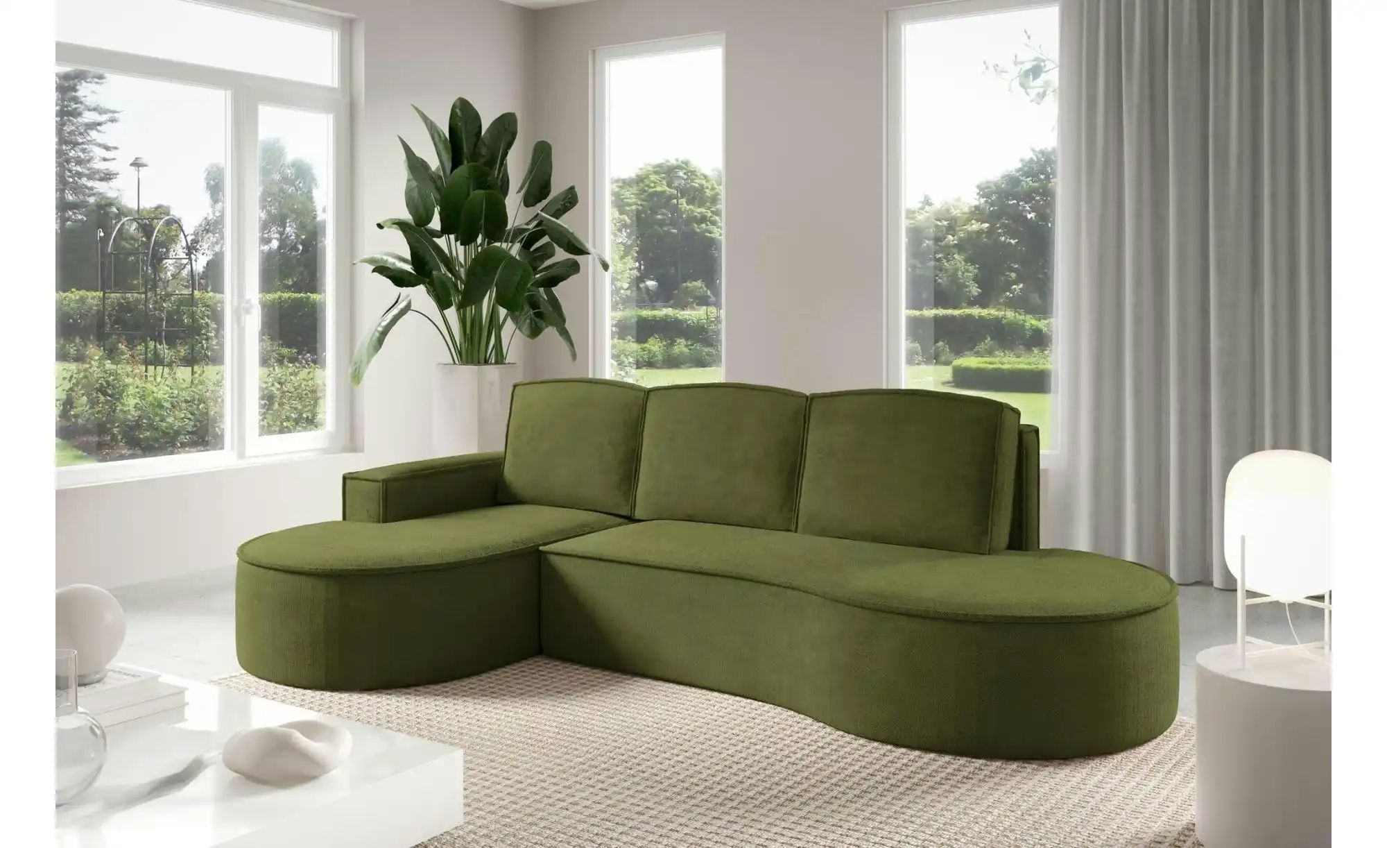 Ecksofa  Flow ¦ grün ¦ Maße (cm): B: 277 H: 88 Polstermöbel > Sofas > Eckso günstig online kaufen