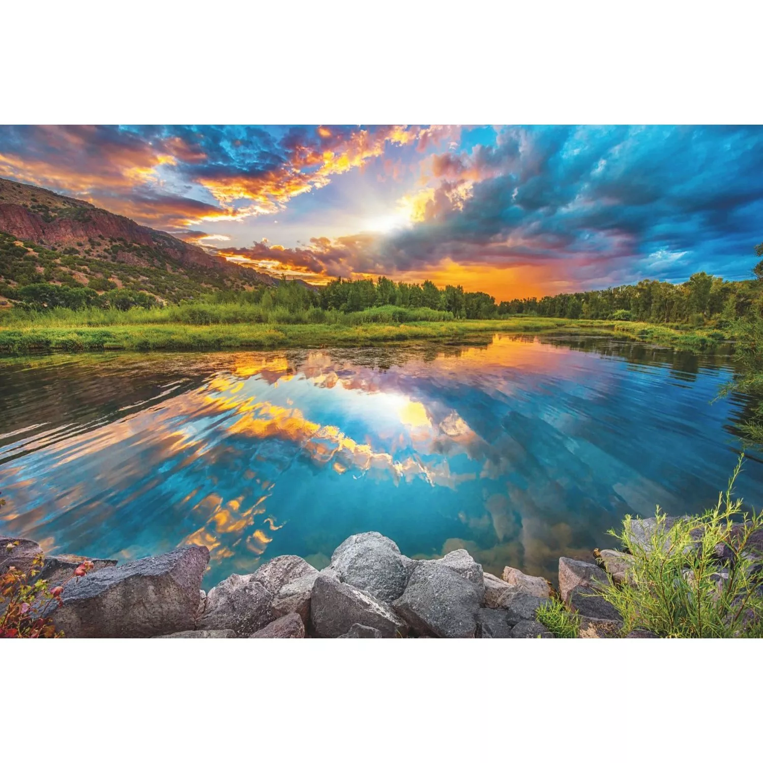 Sanders & Sanders Fototapete Morgen Blau und Grün 368 x 248 cm 612313 günstig online kaufen