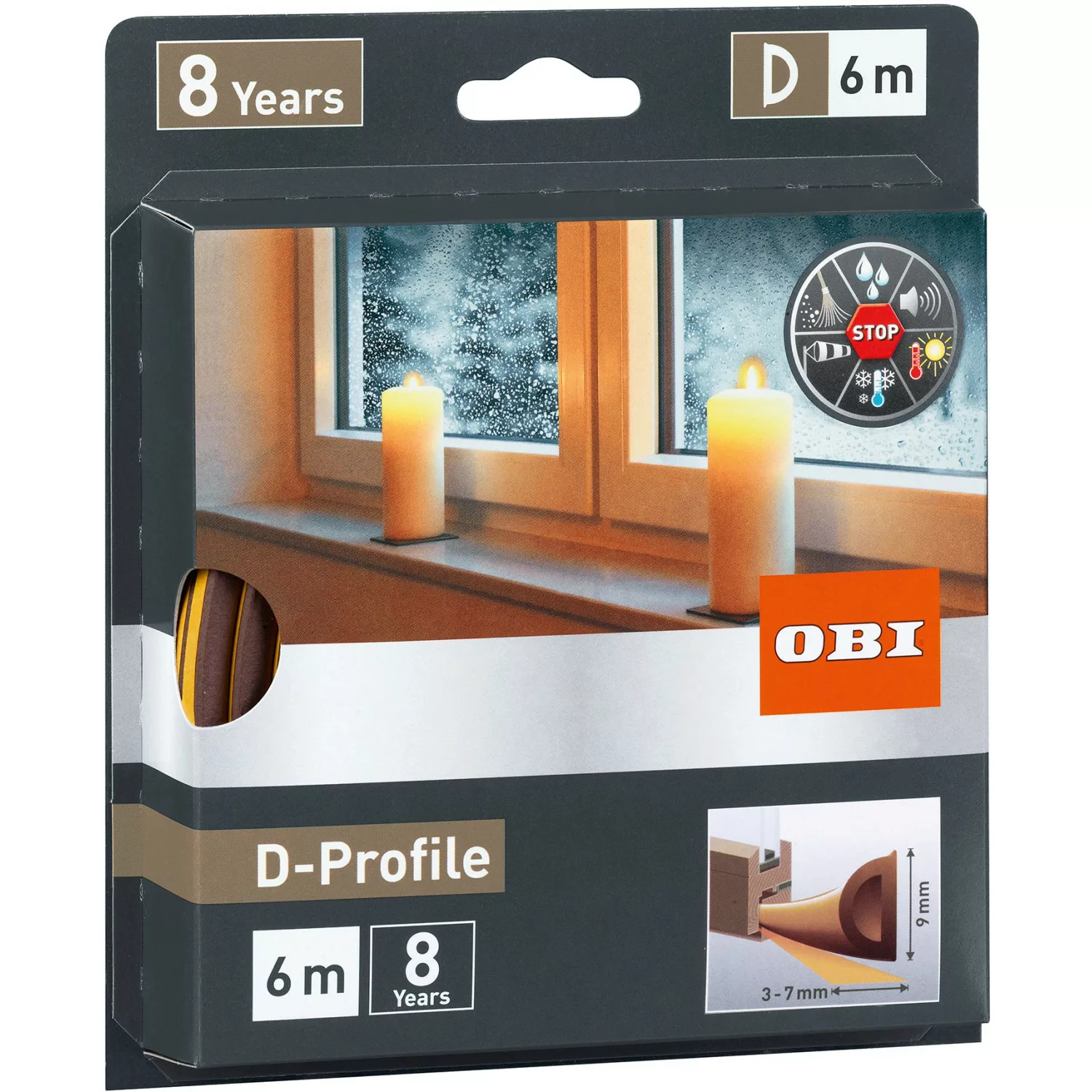 OBI Türdichtung / Fensterdichtung aus Gummi D-Profile Braun günstig online kaufen