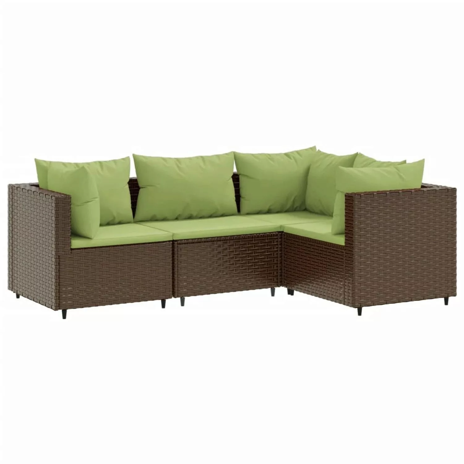 vidaXL 4-tlg Garten-Lounge-Set mit Kissen Braun Poly Rattan Modell 14 günstig online kaufen